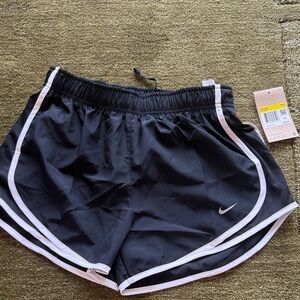 Nike Women's Black and White Athletic Shorts